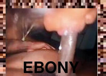 Sexy Ebony Model Swallows Cum