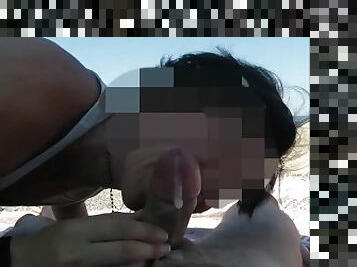 Public beach cumshot compilation - French Amateur MissCreamy