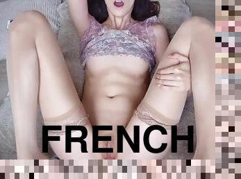 FRENCH SLUT LIVE PUSSYFUCKING FOR OLD MEN - POV