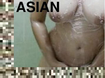 Sexy asian taking a shower