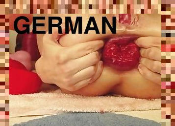 fausten, immens, anal-sex, junge, spielzeug, schwer, deutsch, blondine, dildo, fetisch