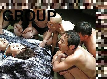 cumshot-keluarnya-sperma, mainan, gangbang-hubungan-seks-satu-orang-dengan-beberapa-lawan-jenis, creampie-ejakulasi-di-dalam-vagina-atau-anus-dan-keluarnya-tetesan-sperma, seks-grup, payudara-kecil