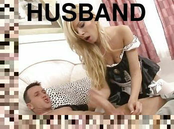 Husband Surprised By How His Housewife Deep Throats His Big Cock