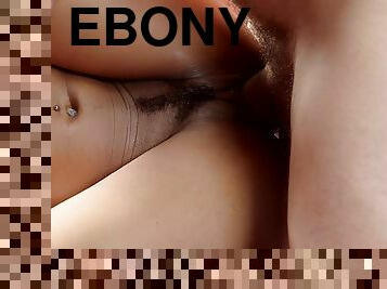 Bound ebony slut pussylicks and fucked in kinky threeway