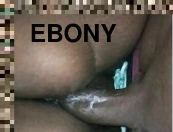 Ebony wife reverse cowgirl