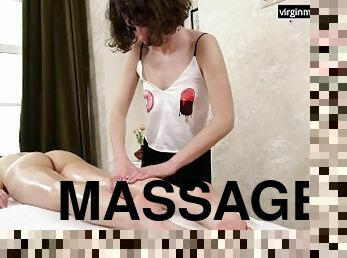 Sensual oily virgin massage of Jeanne Mathieu