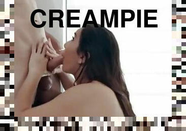Cute Girl Squirts 3 Times with Creampie!