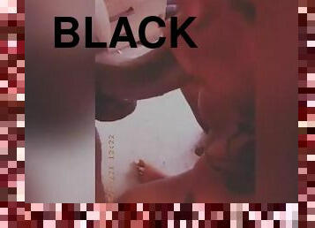 Black TS sucking dick