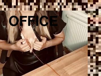 Miss Picasso is fucking horny at home office