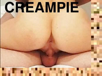 He Can't Handle, My Pussy Is Too TIGHT!! Riding Creampie.
