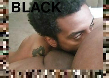 Black Twink Worships Black Chub Cock