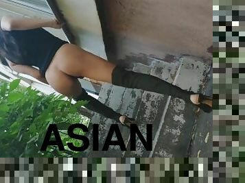 asien, öffentliche, transsexueller, ladyboy, glied