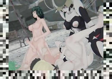 Futanari orgy - Dos, Tatsumaki, Fubuki, Mosquito girl - One punch man