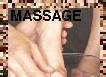 в-ванне, любительское, массаж, ножки, чулки, пальцы-на-ногах