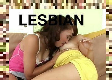 Intense lesbian sex for two hot dirty teens