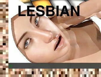 חובבן, לסבית-lesbian, נוער, נשיקות, חרמןנית, תלת-מימדי, ארוטי