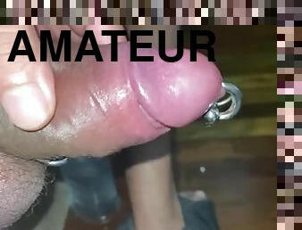 Big Pierced Cock Masturbation multiple rings