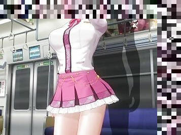 3D HENTAI Schoolgirl didn't wear panties on the train (Part 1)