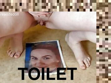 Jealous girlfriend peeing on a picture of your ex