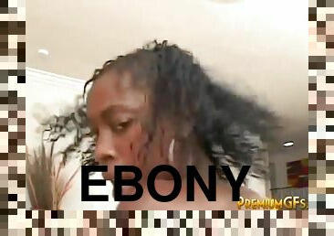 Ebony teen pussy banged after masturbating