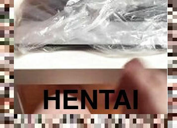 Slim Dick watching Hentai and Cum together in Slow Motion