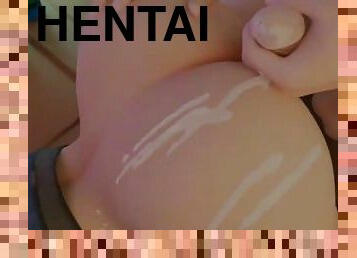 nagymell, japán, csizmás, hentai, édeske, sperma, mellek, fehér