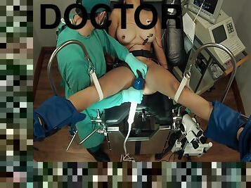 doktor, hračky, latinské, fetišistické, strápňovanie, bruneta