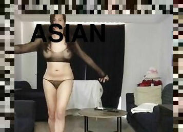 asian trans anairb doing her lingerie modelling show