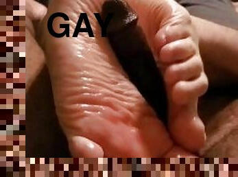 Another footjob - Milking more BBC with my big soft white feet