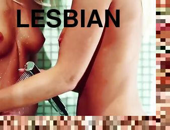 Passionate lesbian babes miela and anneli in the shower