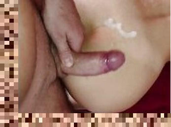 levrette, femme, amateur, ejaculation-sur-le-corps, milf, maman, salope, point-de-vue, mari, ejaculation