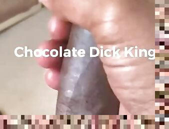 Chocolate Dick King cums while masturbating thinking about fucking his neighbor