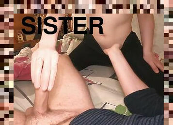 Step Sister Cant Calm Down Without Bedtime Sex!