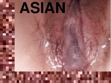 asia, mastubasi, vagina-pussy, penis-besar, manis, cantik, seorang-diri, basah, penis