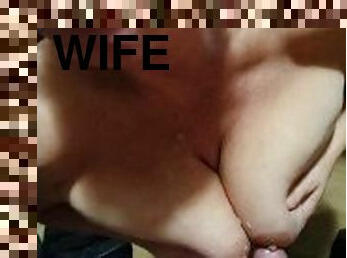 Cumming on wifes tits