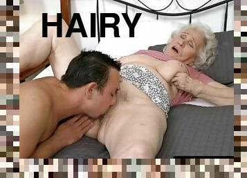 21 SEXTREME - Horny Simp Blows His Load ALL OVER Elderly GILF's EXTRA HAIRY BUSH!