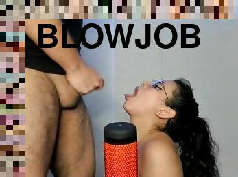 besar-huge, blowjob-seks-dengan-mengisap-penis, penis-besar, latina, pasangan, sperma, teransang, bokong, kecil-mungil, fetish-benda-yang-dapat-meningkatkan-gairah-sex