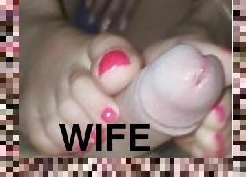 Pink toes close up footjob fj ex wife