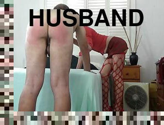 Paddling Follows Cock Spanks For Husband