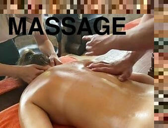 INTIMATE Massage for a Girl in 4 Hands