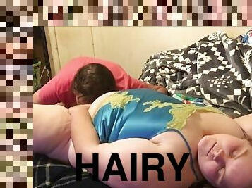 Cute Trans Girl Eats Our Hairy Nasty BBW Fat Cunt Making Her Squirt In Her Mouth