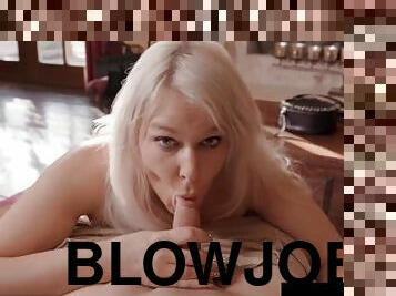 MommyBlowsBest - Big Titted Blonde Step-Mom Solves Depression With Blowjob - London River