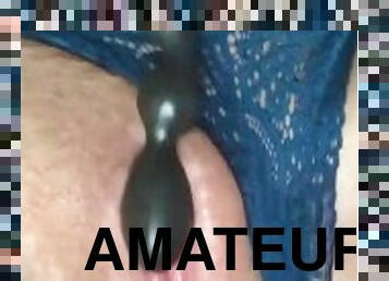 masturbación, coño-pussy, squirting, amateur, madurita-caliente, juguete, doble, bragas, a-solas, penetración