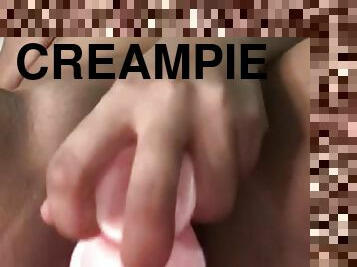 masturbation, orgasm, fitta-pussy, kvinnligt-sprut, amatör, leksak, avrunkning, creampie, pov, ensam