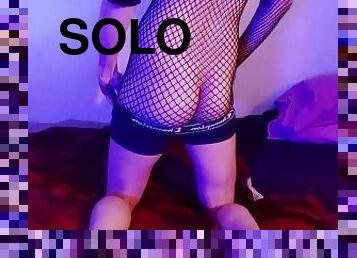 Twinky Queer Masturbating In Sexy Fishnets