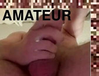 Straddling Camera on Bathroom Floor - Young Solo Male Amateur Model Gets Off Close Up On Top of You