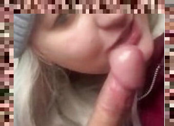 She loves to deep throat his big cock