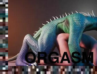 Scalie Reptile (Corbac) Orgasms Together with Guy (Gay Sex)  Wild Life Furry