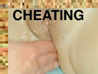 OMG!, Cheating wife's pussy is already so full of cum