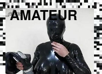 amatőr, fétis, latex, szólóban, álarc